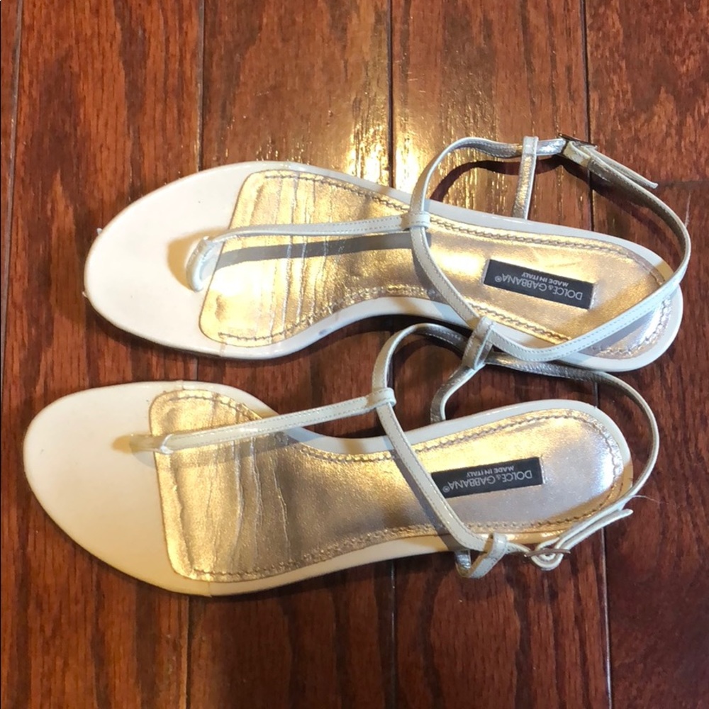 Dolce & Gabbana white flat sandals 37 - Picture 6 of 6